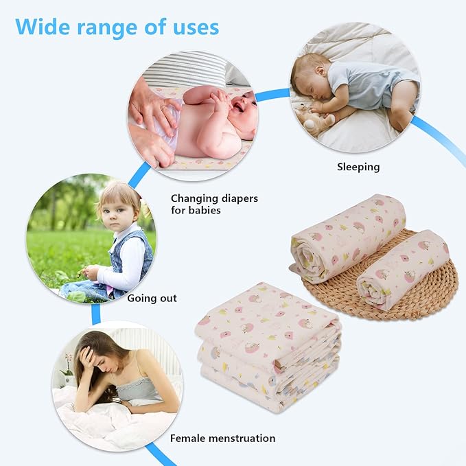 1 Pcs 27x35Inches Waterproof Changing Pads,Reusable Leak Proof Crib Disaper Pads,Portable Unisex Baby Changing Mat for Home&Travel.(Blue)