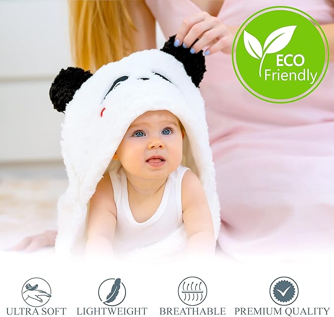 Newborn Panda Baby Swaddle Blanket 0-6 Months Cute Ultra Soft Plush Essentials Must Have Infants Girls Boys Baby Accessories Gender Neutral Stuff, Receiving Swaddling Wrap Nursery Clothe Shower Gift