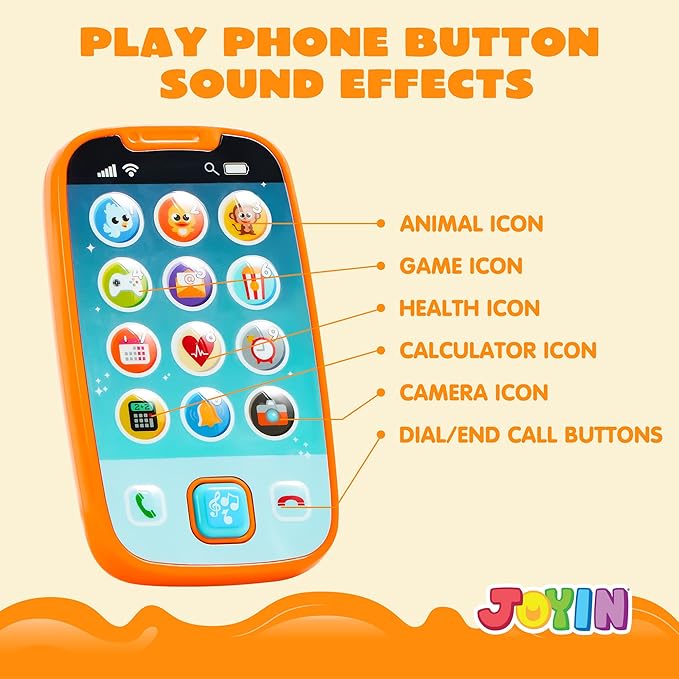 JOYIN Smartphone Toys for Baby, Remote Control Baby Phone with Music, Learning Toy, Birthday Gifts for Infants, Kids, Boys and Girls, Easter Basket Stuffers