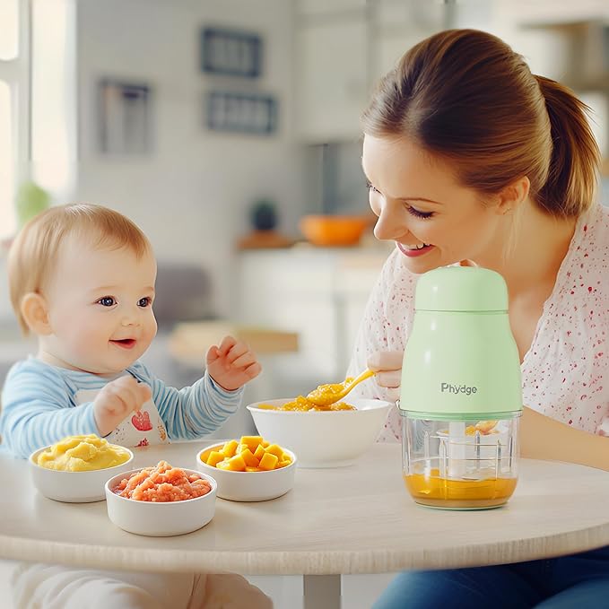 Baby Food Maker, Green Baby Food Blender, 10oz Baby Food Puree Maker, Food Processor for Baby Foods Fruit Vegetable Meat, 10-Second Quick Soft Food Prep for Baby