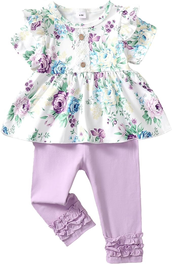 Baby Girl Clothes Toddler Girl Outfits Ruffle Shirt Pants Cute Infant Outfit Set Baby Girl Fall Winter Clothes