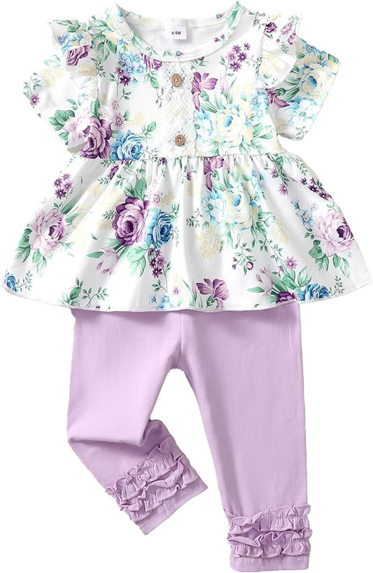 Baby Girl Clothes Toddler Girl Outfits Ruffle Shirt Pants Cute Infant Outfit Set Baby Girl Fall Winter Clothes