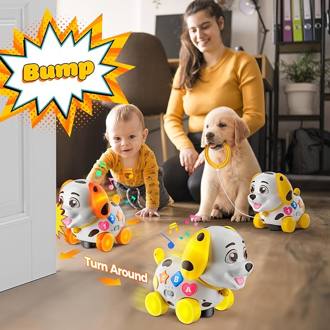 Musical Baby Toys 6-12 Month, 1st First Birthday Gift for 1 Year Old Boys Girls, Crawling & Walking Puppy Toy 6 7 8 9 10 12-18 Month Old Bilingual Learning Developmental Toy for Baby Boy Girl Age 1-2