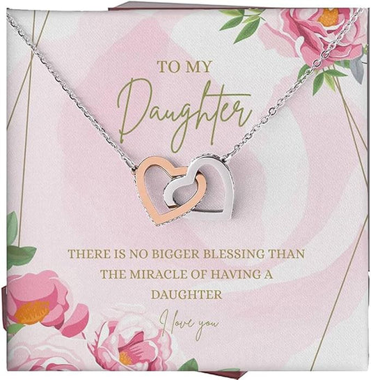 To My Daughter Gift Necklace From Dad or Mom - Badass Daughter Jewelry With Heartfelt Message & Elegant Box