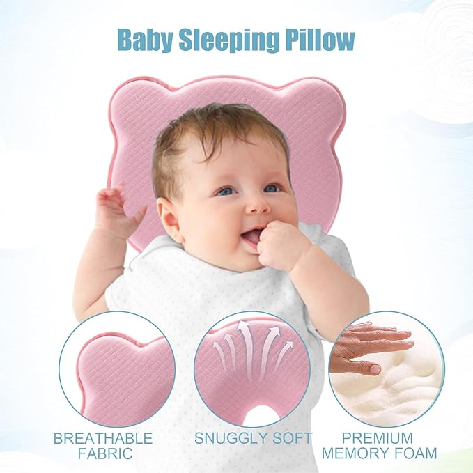 2025 New Upgrade Donut Soft and Cozy Pillow Prеvents FΙat hеad and Shapеs Hеad Breathable Pillow Pink