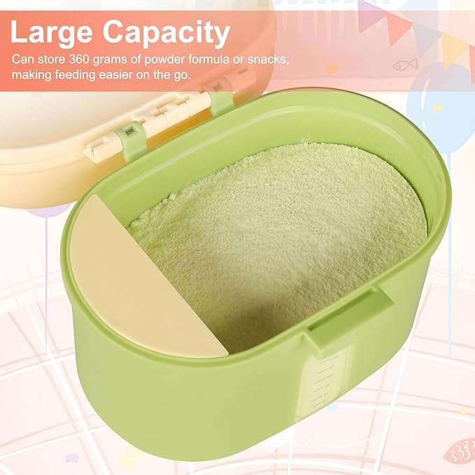 Accmor Baby Formula Dispense On The Go, Portable Milk Powder Formula Dispenser with Scoop,Formula Containers for Travel Hold 8.5oz/240g Formula,Green