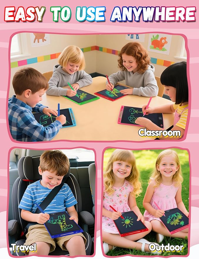 24 Pack LCD Writing Tablet for Kids Bulk - 8.5in Colorful Drawing Tablet Erasable Doodle Board, Educational Learning Travel Toys for 3 4 5 6 7 8 Kids, Kindergarten and Preschool Must Haves