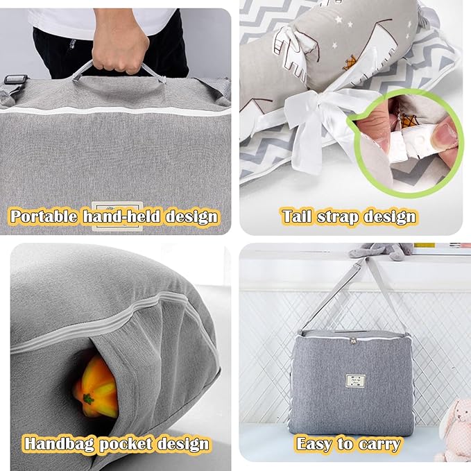 Baby Lounger for Newborn, Huggynest Portable Infant Lounger for 0-12 Months Newborn, Home Travel Dual-Purpose Baby Nest (Elephant Grey)