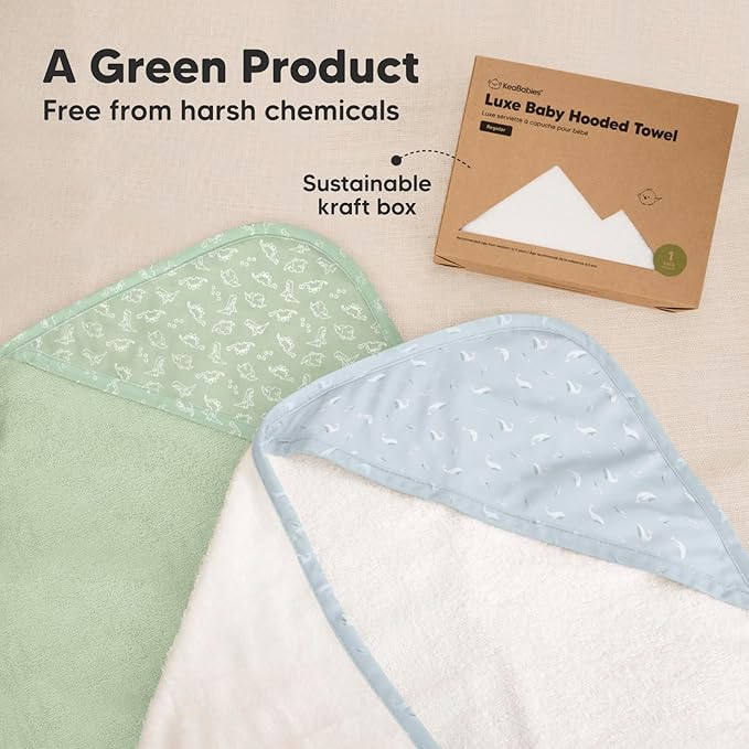 KeaBabies Hooded Baby Towel for Newborn - Viscose Derived from Bamboo Large Baby Bath Towels with Hood for Boys, Girls, Toddler, Extra Absorbent & Soft Newborn Bath Essentials (Blue Whale)