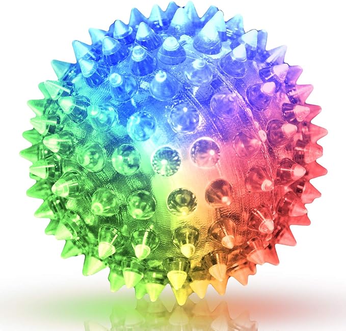 Soft Spike Flashing Light Up Bouncy Balls (Set of 6)