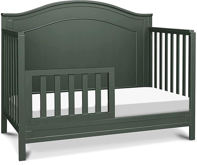 DaVinci Charlie 4-in-1 Baby Crib Convertible to Toddler Bed, Daybed, Full-Size Bed - Easy Assembly - GREENGUARD Gold Certified - 4 Adjustable Heights, Conversion Kit Sold Separately - Forest Green