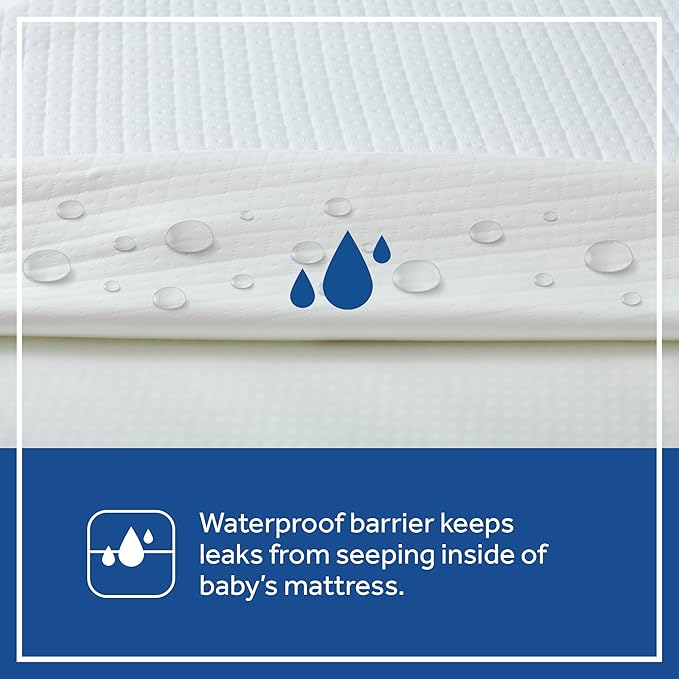 SEALY BABY OmniPedic Refresh Breathable Crib Mattress, GREENGUARD Gold Certified, Made in USA, Removable Knit Cover, 2 Stage, Toddler Bed Fit, Safety & Quality Tested, 52x28