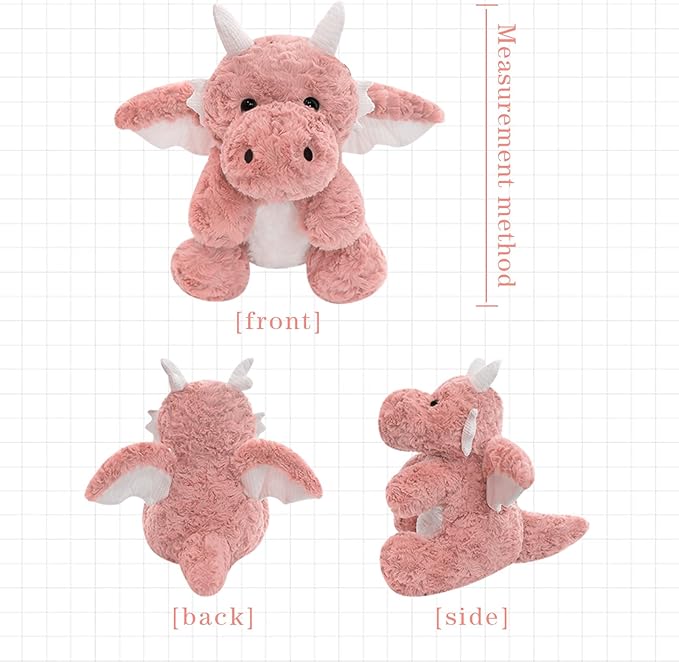 Little Flying Dragon - Cute Stuffed Animal Plush Toy - Adorable Soft Dragons Toy Plushies and Gifts - Perfect Present for Kids (Pink,11.81in/30cm)