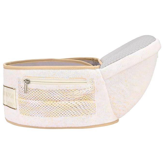 Bebamour Baby Carrier with Hip Seat,All-Position Breathable Mesh Hip Seat & Carrier 0-36Months with Head Hood, 3 PCS Teething Pads, Waist Extender,Storage Bag & Pacifier Case (White)