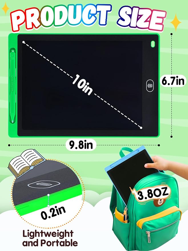12 Pack LCD Writing Tablet for Kids Bulk - 10in Colorful Drawing Tablet Erasable Doodle Board, Educational Learning Travel Toys for 3 4 5 6 7 8 Kids, Kindergarten and Preschool Must Haves