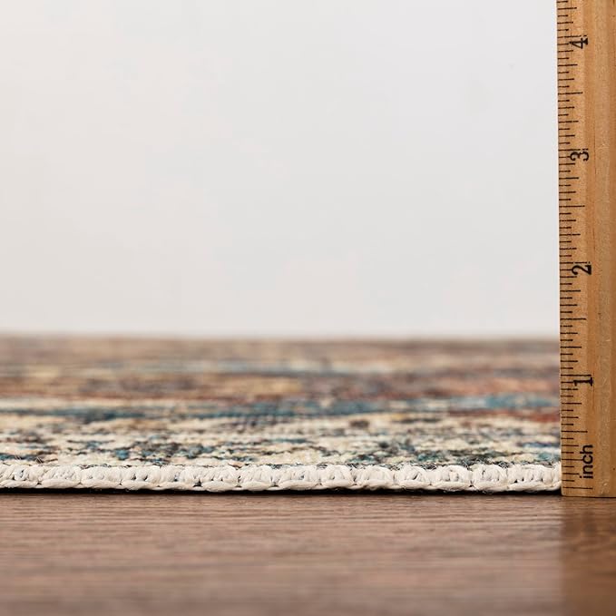 Keen Home Design 3x5 Rug - Machine Washable Entry Rug with Non-Slip Backing, Ideal for Enteryway, Kitchen, Bathroom, Laundry Room - Vintage, Easy Clean, Durable, Low Pile Rug - (3' x 5')