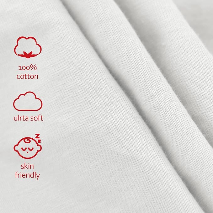 Cotton Changing Pad Cover White 2 Pack for Boys Girls, Changing Table Pad Cover Unisex Cradle Sheet Soft and Breathable 16" x 32" for Standard Baby Changing Pads, White