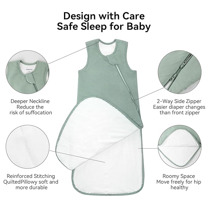 Rayon Made from Bamboo Sleep Sack 18-24 Months 1.0 Tog Ultra Soft Baby Wearable Blanket Toddler Sleeping Sack 2t for Babies Unisex Girl Boy 2-Way Zipper Baby Sleeping Bag Breathable Lightweight XL