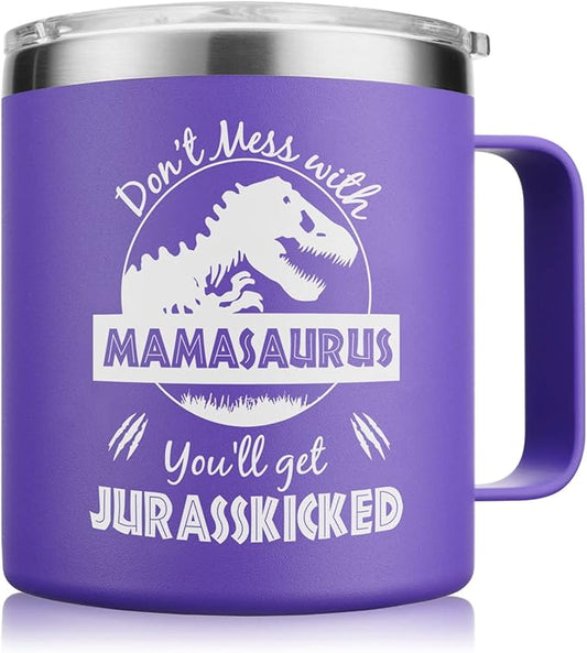 NOWWISH Mothers Day Gifts for Mom from Daughter Son, Mamasaurus Coffee Mug, Birthday Gifts Idea for Mom Women