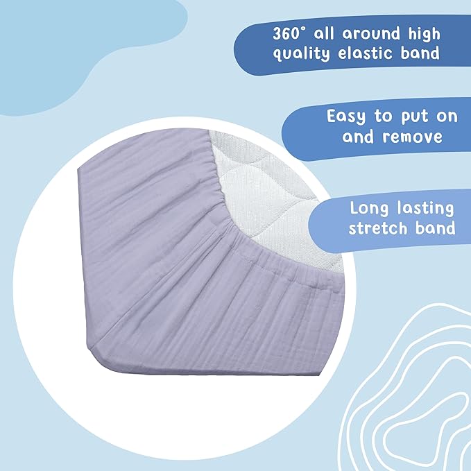Hugs & Llamas | 100% Organic Cotton Muslin Fitted Crib Sheet | Premium Baby Sheets for Boys & Girls | Neutral Mattress Sheet
