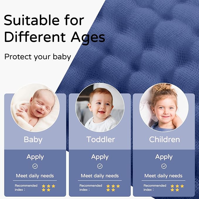 Yoofoss Hooded Baby Towels for Newborn 2 Pack 100% Muslin Organic Cotton Baby Bath Towel with Hood for Babies, Infant, Toddler and Kids, 32x32Inch, Soft and Absorbent Newborn Essential, Navy Dinosaur