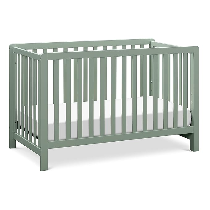 Carter's by DaVinci Colby 4-in-1 Baby Crib Convertible to Toddler Bed, Daybed, Full-Size Bed - Durable - GREENGUARD Gold Certified - 4 Adjustable Heights, Conversion Kit Sold Separately - Light Sage