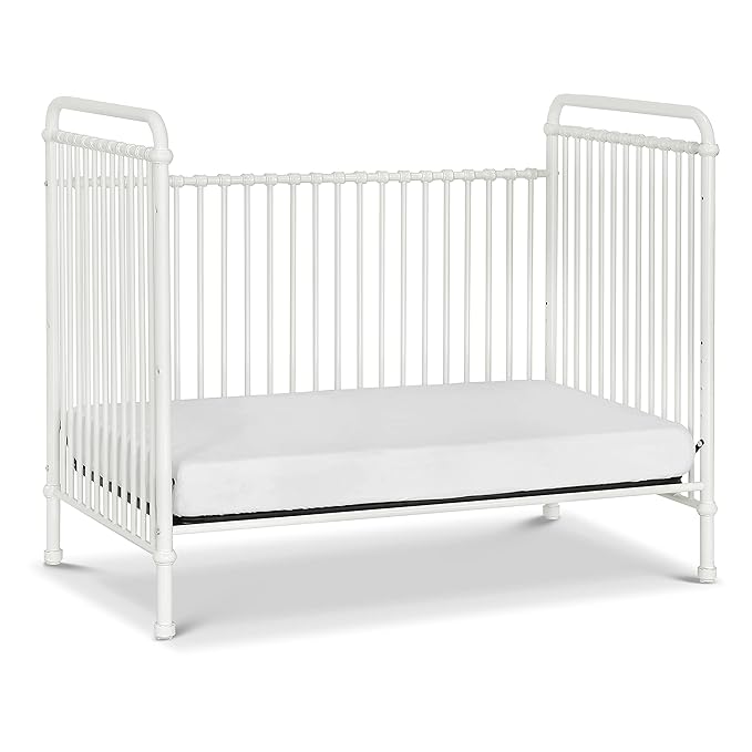 Namesake Abigail 3-in-1 Convertible Metal Crib in Washed White, Greenguard Gold Certified