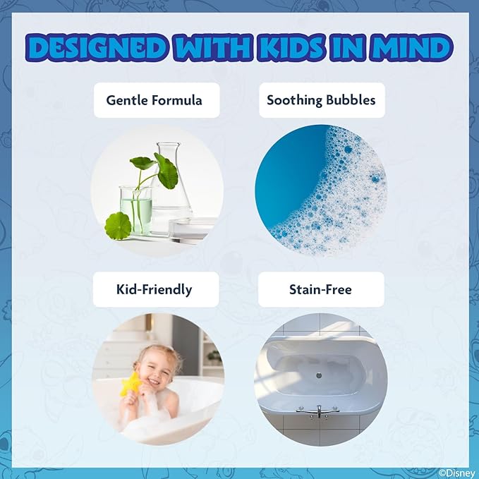 Stitch Bath Bombs for Kids, Fun Bright Rainbow Colors, Raspberry Scented for Kids, Ages 3+, by Townley Girl