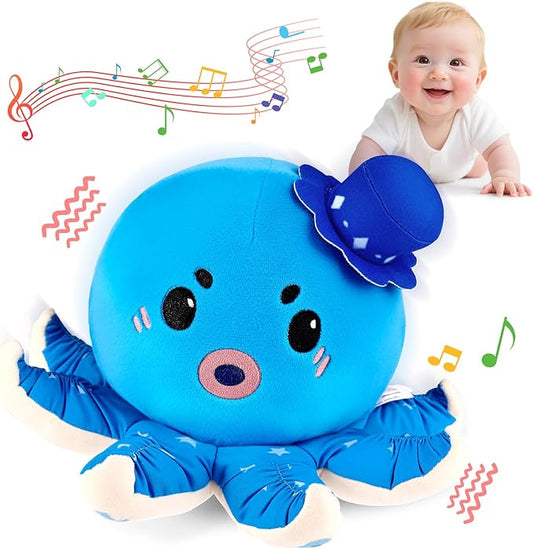 Dancing Octopus Baby Toy for 12-18 Months, Rechargeable Musical Plush Interactive Toy - 40 Songs & Recording Feature, Crawling Tummy Time Toy, Soft Sensory Toys for Toddlers 1-3, Gifts for Infants