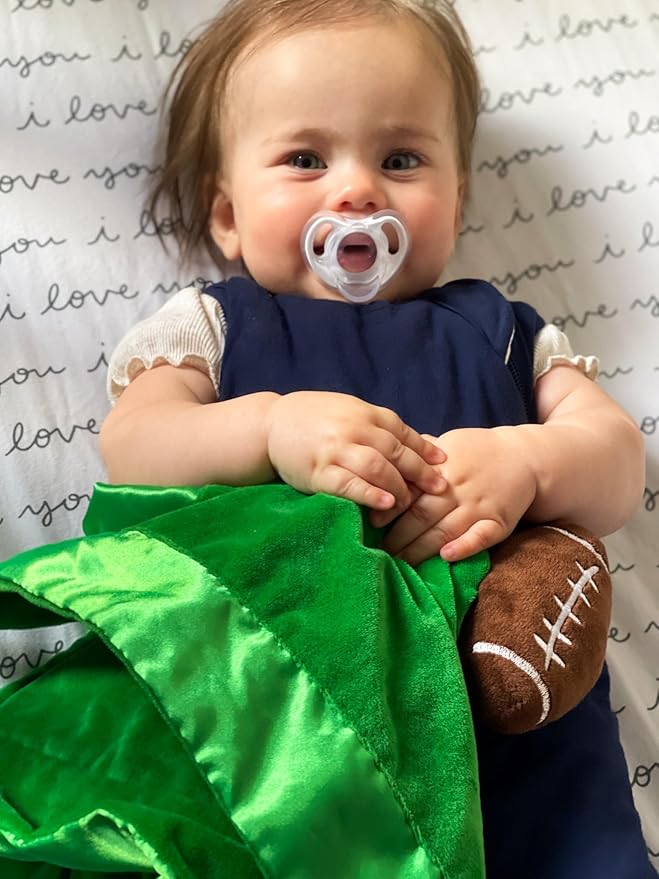 Yikestwins Football Lovey Blanket for Baby | Large 20" x 20" Baby Lovey Unisex | Cute Football Security Blanket for Babies and Toddlers