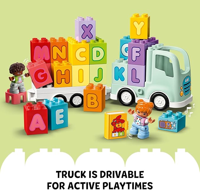 LEGO DUPLO Town Alphabet Truck Toy - Toddler Learning & Educational Toys for Preschool, Ages 2+ - Alphabet Blocks for Boys & Girls - Baby Gift Ideas for Birthdays - 10421