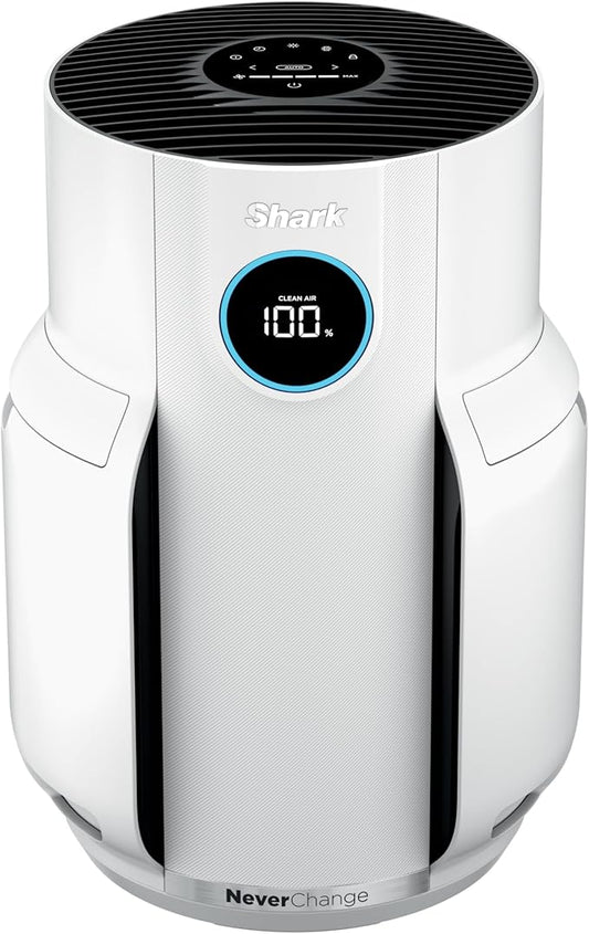 Shark NeverChange Air Purifier — HEPA exceeding filtration for up to 5 years for home, pets, allergies, dust, and smoke up to 650 sq. ft. for bedroom, dorm, nursery, and more. White, HP153