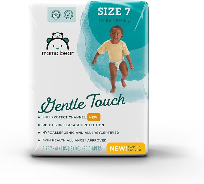 Amazon Brand - Mama Bear Gentle Touch Diapers, Size 7, 20 Count