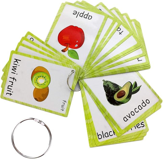 Set of Fruits Flash Cards for Toddlers(21 pc) | Kids Learning Flashcard & Montessori Pocket Cards Toys | Perfect for Pre-K Decor Background Wall Stickers, Teacher/Autism Therapists Tools
