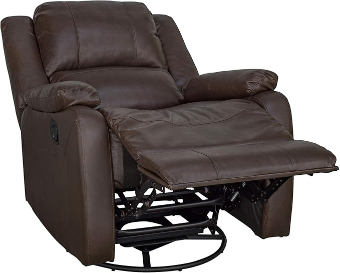 RecPro Charles Collection | 30" Swivel Glider RV Recliner | RV Living Room (Slideout) Chair | RV Furniture | Glider Chair (Chestnut, 1-Pack)