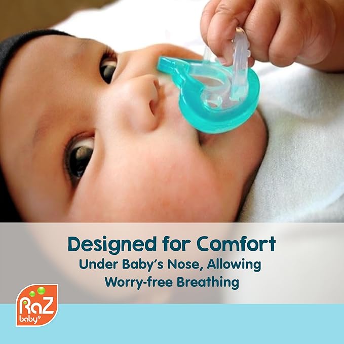 RaZbaby Jollypop Pacifier for Newborns & Up, USA Made, Natural Shaped Orthodontic Binky, Lovingly Shared in NICUs & Hospitals Worldwide, Medical-Grade 100% BPA-Free - 0-3 Months, 3 Pack - Variety