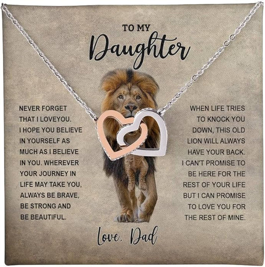 To My Daughter Gift Necklace From Dad or Mom - Badass Daughter Jewelry With Heartfelt Message & Elegant Box