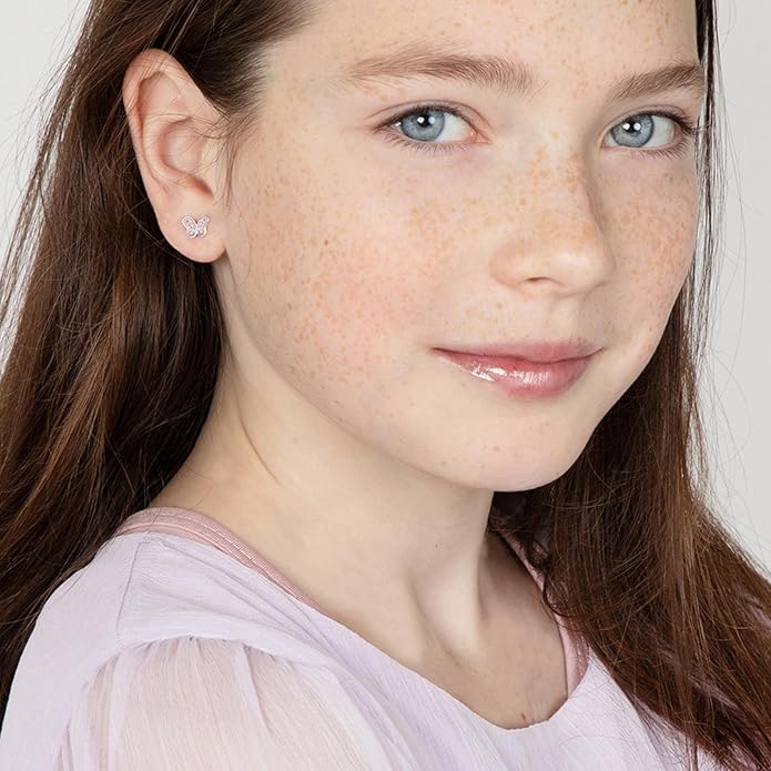 6 Pairs Huggie Hoop Earrings 925 Sterling Silver Stud Sets Cute Heart Hoops Tiny Cubic Zirconia Flower Stud Small Hypoallergenic Cartilage Sleeper Earrings