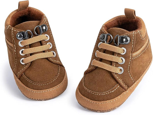 CENCIRILY Baby Boys Girls High Top Sneakers Soft Soles Anti Skid Infant Ankle Shoes Toddler Prewalker First Walking Crib Shoes