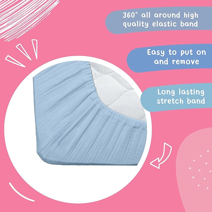 Hugs & Llamas | 100% Organic Cotton Muslin Fitted Crib Sheet | Premium Baby Bedding for Boys & Girls | Neutral Design | Fits Standard Mattress