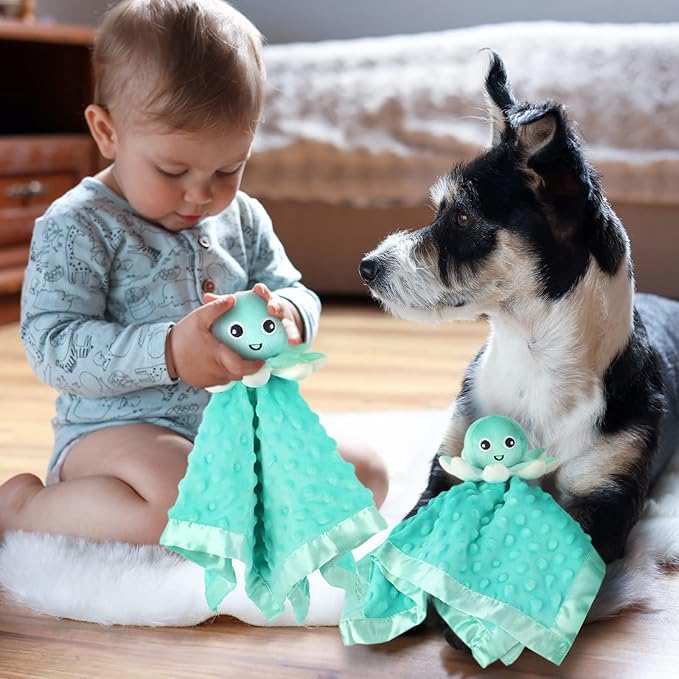 Baby Security Blanket Loveys for Babies Snuggle Toy Plush Octopus Stuffed Animal Gifts for Girls and Boys Newborn