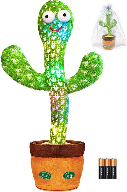 Cactus Baby Toy can be Adjusted Volume, Dancing Singing Musical Gift with LED Light. Baby Toy for Kids Talking Smart Toys, Talking Cactus Exquisite Yarn Bag Packaging