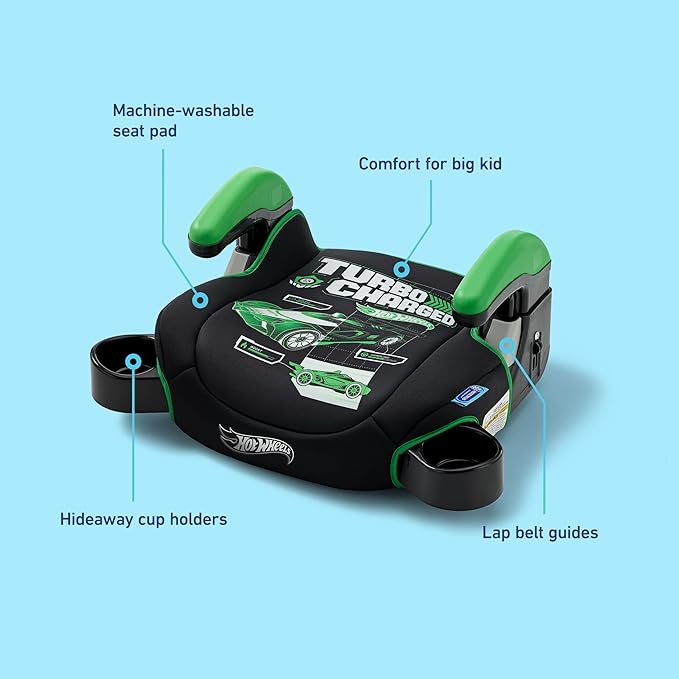 Graco TurboBooster 2.0 Backless Booster Car Seat, Hot Wheels Gamer, Travel Booster Seat for Children Ages 4-10, Weight 40-100 Pounds and Height up to 57 Inches