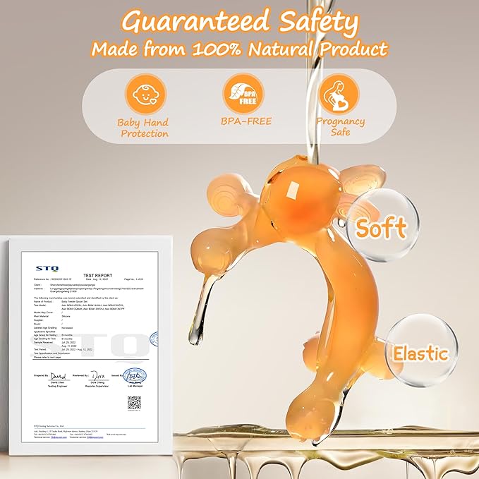WAJIAYON Easter Bunny 2 Pack Amber Oil Baby Teething Toys for Babies,Silicone Baby teethers for Babies 3-6 Months,Freezer BPA Free Soft and Textured Chew Infant Toys Easter Gifts for Boys and Girls