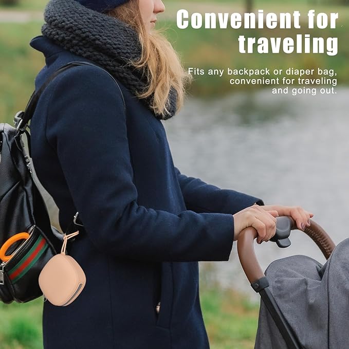 2 Pack Silicone Pacifier Holder Case, Portable Pacifier Case For Diaper Bag, BPA Free Newborn Baby Pacifiers Silicone Pouch For Boys & Girls (Sage+Ether)