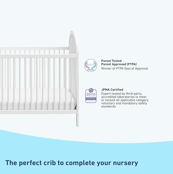Graco Olivia Convertible Crib and Graco Premium Foam Crib & Toddler Bed Mattress Bundle (White) – GREENGUARD Gold Certified, Standard Crib Mattress, Baby Crib Converts to Toddler Bed & Daybed