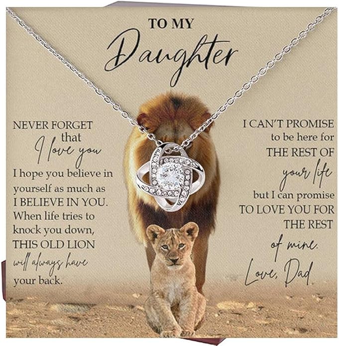 To My Daughter Gift Necklace From Dad or Mom - Badass Daughter Jewelry With Heartfelt Message & Elegant Box