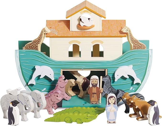 Le Toy Van - Pretend Play Educational Wooden Ark Role Play Toy | Suitable for A Boy Or A Girl 3 Years Old Or Older (TV259)
