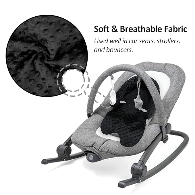 Car Seat Head Support Infant Baby Carseat Head Support & Strap Covers for Newborns Ultra Soft Minky Dotted Fabric Infant Car Seat Insert Perfect for Baby Carseats, Strollers, and Bouncers