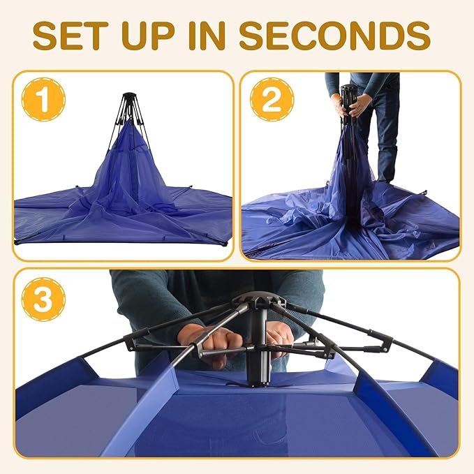 Alvantor Baby Playpen Play Yard 84"x84"x44”Large Kids Tents Pop Up Play Tent Indoor Outdoor Playhouse for Babies Toddlers Children Camping Playground Beach, 36-96 Months, Navy